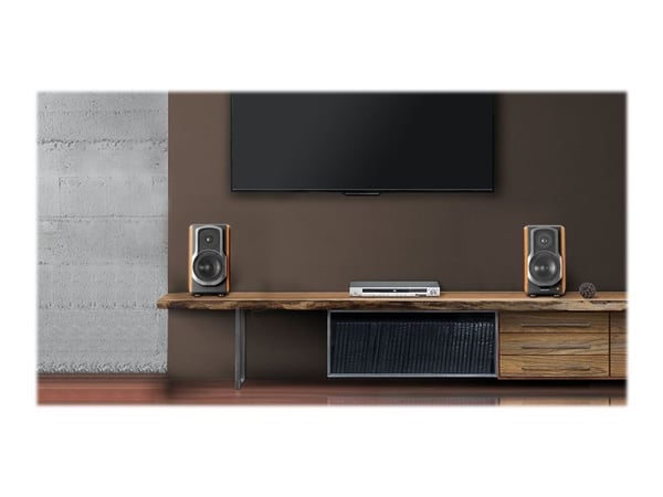 Edifier S1000MKII - Högtalare - bokhylla - trådlös - Bluetooth - 60 Watt - 2-vägs - svart, trä