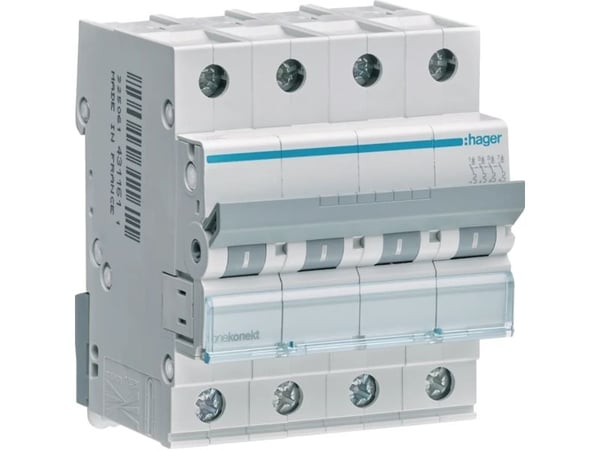 Hagerin pienoiskatkaisija 4-napainen C-25A, 6kA MCN425 (MCN425)