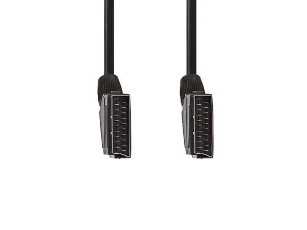 Nedis CVGL31001BK15, 1,5 m, SCART (10-pin), SCART (10-pin), Hankjønn, Hankjønn, Nickel