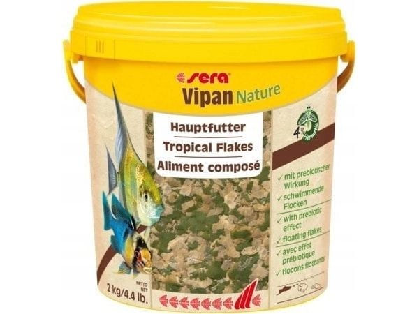 Sera Vipan Nature Large Flakes 10 l, stora flingor - premiumfoder
