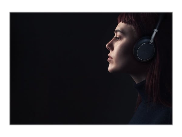 Yealink BH76 - Hodesett - on-ear - Bluetooth - trådløs - aktiv støydemping - USB-A via Bluetooth-adapter - svart - med ladestativ - Certified for M...