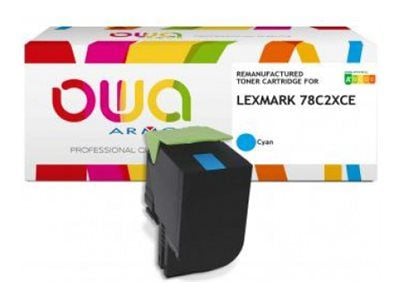 OWA - Suuritehoinen - syaani - yhteensopiva - laatikko - Kunnostettu - värikasetti (vaihtoehto: Lexmark 78C2XCE) - Lexmark CS421dn, CS521dn, CS622d...