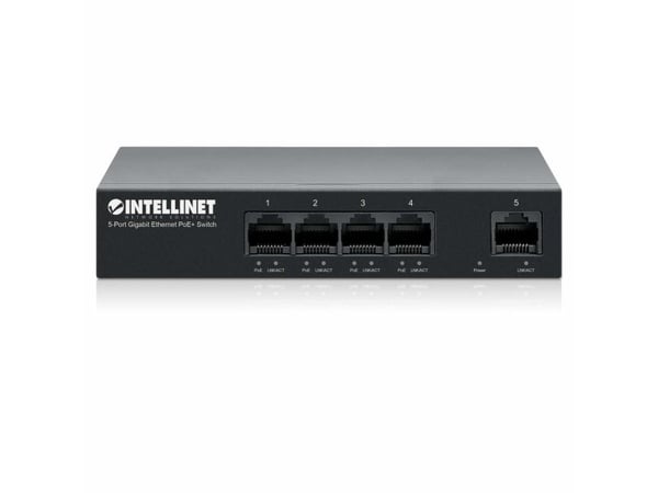 Intellinet 561792, Gigabit Ethernet (10/100/1000), Full tosidig, Strøm over Ethernet (PoE), Kan monteres på vegg