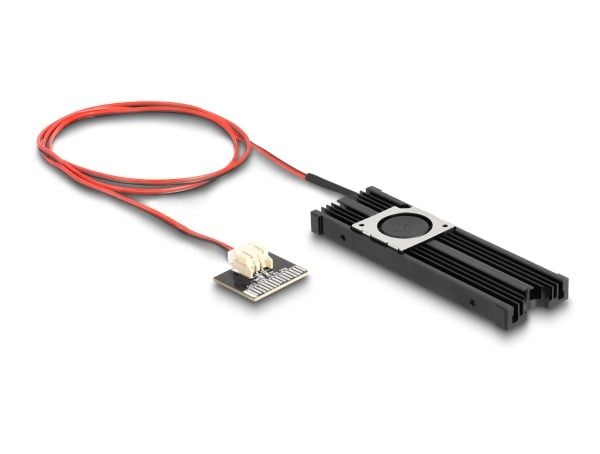 Delockin jäähdytyselementti tuulettimella M.2 SSD 2280:lle musta