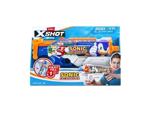 XSHOT Water Fast-Fill Skins Sonic The Hedgehog Hyperload Water Blaster