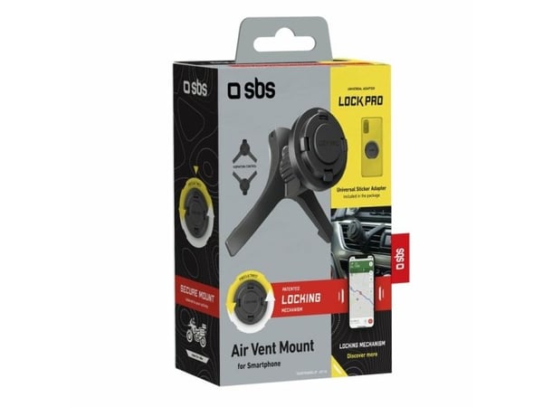 SBS TEURTRIAIRCLIP, Mobiltelefon/smarttelefon, Passiv holder, Bil, Sort