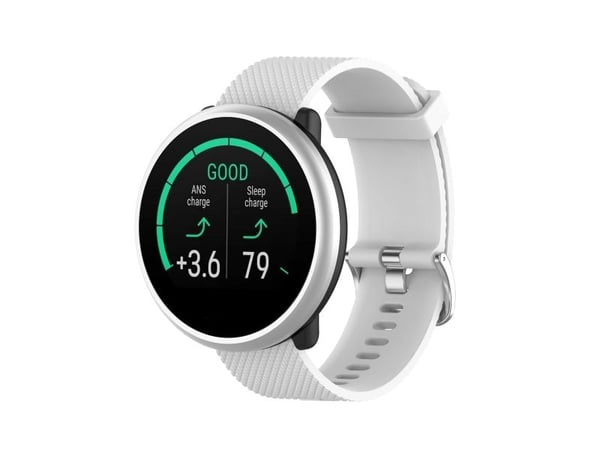 Wave silikonband 20mm, för smarta klockor och sportklockor, vit