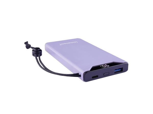 Intenso F10000 - Strømbank - 10000 mAh - 20 watt - 3 A - QC 3.0, Power Delivery 3.0 + PPS - 2 utgangskontakter (USB-C, USB-type A) - på kabel: USB-...