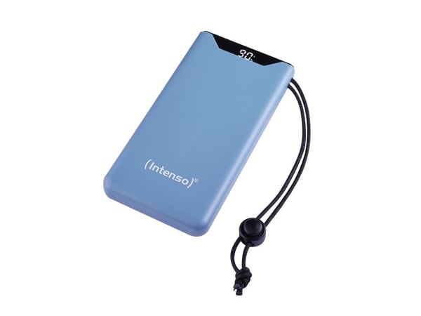 Intenso F10000 - Strømbank - 10000 mAh - 20 watt - 3 A - QC 3.0, Power Delivery 3.0 + PPS - 2 utgangskontakter (USB-C, USB-type A) - på kabel: USB-...