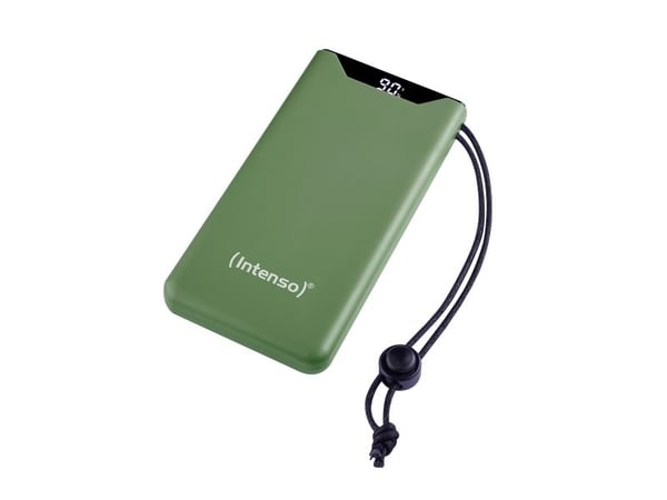 Intenso F10000 - Strømbank - 10000 mAh - 20 watt - 3 A - QC 3.0, Power Delivery 3.0 + PPS - 2 utgangskontakter (USB-C, USB-type A) - på kabel: USB-...