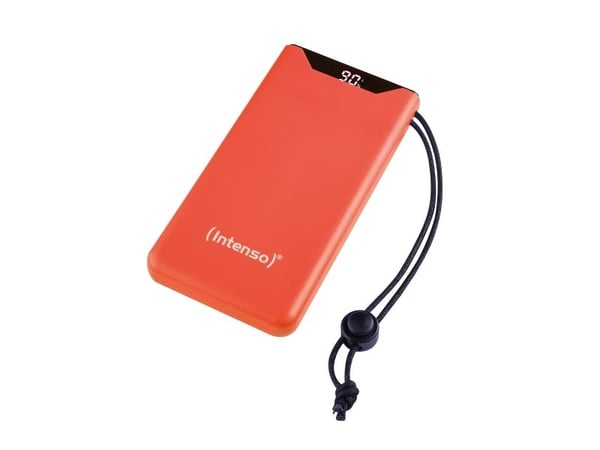 Intenso F10000 - Strømbank - 10000 mAh - 20 watt - 3 A - QC 3.0, Power Delivery 3.0 + PPS - 2 utgangskontakter (USB-C, USB-type A) - på kabel: USB-...