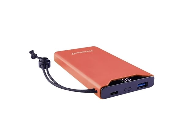 Intenso F10000 - Strømbank - 10000 mAh - 20 watt - 3 A - QC 3.0, Power Delivery 3.0 + PPS - 2 utgangskontakter (USB-C, USB-type A) - på kabel: USB-...
