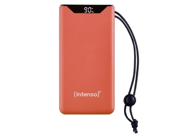 Intenso F10000 - Strømbank - 10000 mAh - 20 watt - 3 A - QC 3.0, Power Delivery 3.0 + PPS - 2 utgangskontakter (USB-C, USB-type A) - på kabel: USB-...