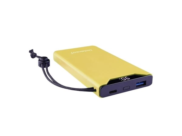 Intenso F10000 - Strømbank - 10000 mAh - 20 watt - 3 A - QC 3.0, Power Delivery 3.0 + PPS - 2 utgangskontakter (USB-C, USB-type A) - på kabel: USB-...