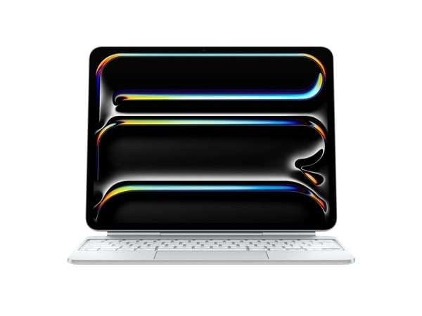 Apple Magic Keyboard - Tastatur og folioveske - med styrepute - bakbelysning - Apple Smart connector - QWERTY - Russisk - hvit
