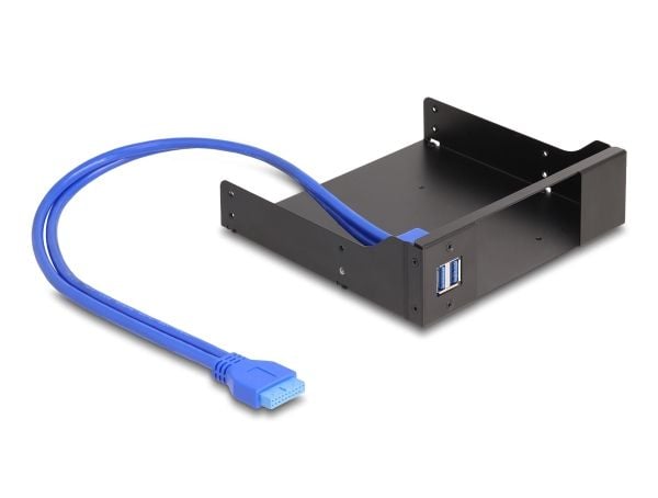 Delock - Lagermottaksramme (brønn) - 5.25", metal, for slim bay mobile rack, USB 5 Gbps hub - svart