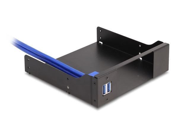 Delock - Lagermottaksramme (brønn) - 5.25", metal, for slim bay mobile rack, USB 5 Gbps hub - svart