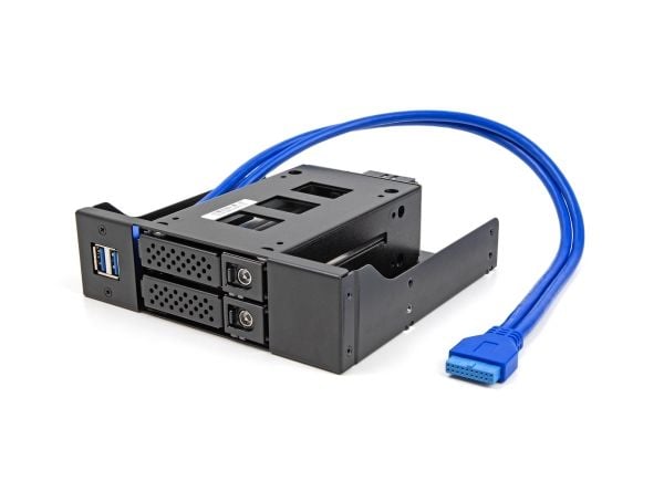 Delock - Lagermottaksramme (brønn) - 5.25", metal, for slim bay mobile rack, USB 5 Gbps hub - svart