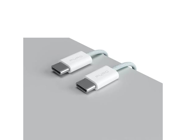 Kabel Puro Flettet USB-C / USB-C 60 W, 1,5 m, lyseblå