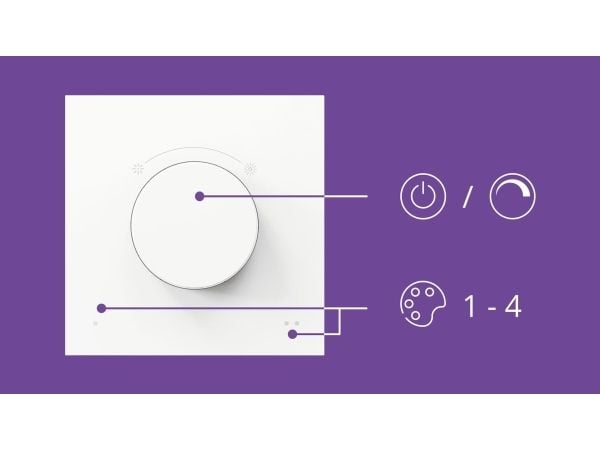 WiZ Smart Rotary Switch - Rechargeable - Portable - USB-C - Clickable magnet - Easy installation