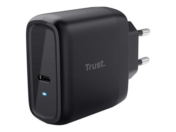 Trust Maxo - Strømadapter - 65 watt - 3 A - PD 3.0 (USB-C) - på kabel: USB-C - svart