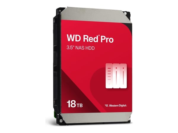 WD Red Pro WD181KFGX - Harddisk - 18 TB - intern - 3.5" - SATA 6Gb/s - 7200 rpm - buffer: 512 MB
