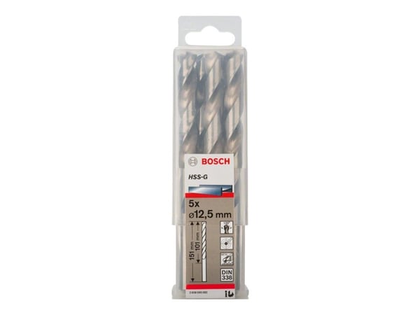 Bosch HSS-G - Bor - bor - 5 deler - 12.5 mm - cylindrical - lengde: 151 mm