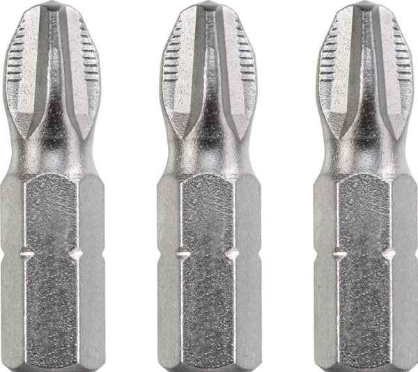 kwb 121001, 3 stykker, Kors, Philips, PH 1, Stål, 25 mm, 25,4 / 4 mm (1 / 4")