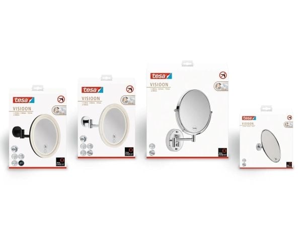 TESA 40611-00000-00, Skruer, Rund, Vegg, Sølv, Messing, Kromfarget, Rustfritt stål, 1x