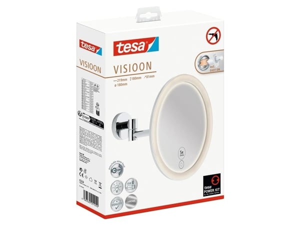 TESA 40613-00000-00, Skruer, Rund, Vegg, Sort, Kromfarget, Metall, 5x