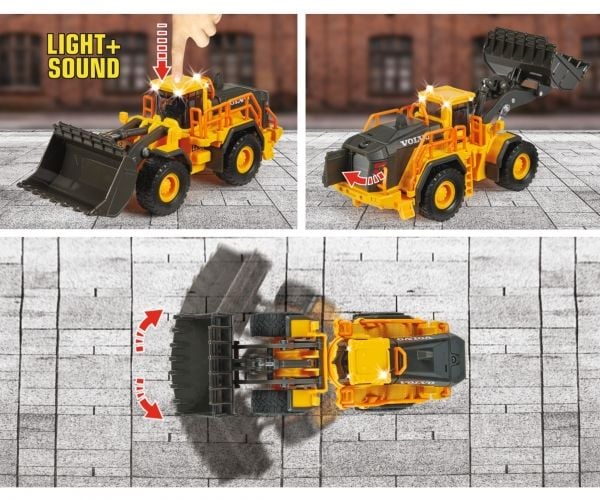 Majorette Volvo Wheel Loader, Hjullaster, 3 år, AAA, Metall, Plast, Sort, Gult