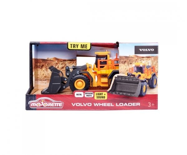 Majorette Volvo Wheel Loader, Hjullaster, 3 år, AAA, Metall, Plast, Sort, Gult