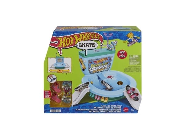 Hot Wheels Skate Flush & Go Skate Bowl