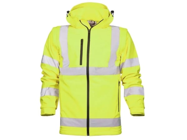 Ardon REF 502 softshelljakke med høy synlighet 2-i-1 med avtakbare ermer – gul H8905 XL