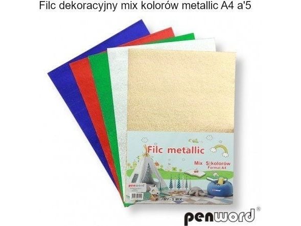Penword dekorativ filtpapir mix av metalliske farger A4 a5
