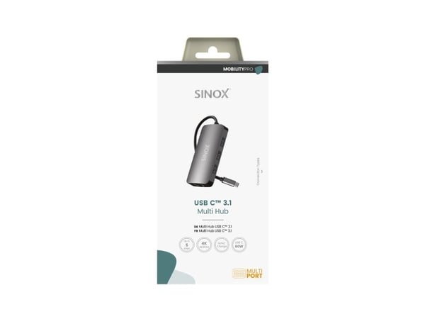 Sinox PRO USB C-hubb i aluminium