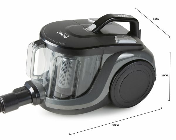 Domo DO7295S, 850 W, Sylindervakuum, Uten pose, 2,5 l, HEPA, Filtrering