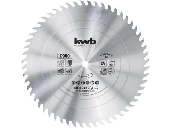 kwb 596022, Kromvanadiumstål, Kryssfiner, Mykt tre, Firewood, Panel, 60 cm, 3 cm, 2,8 mm, 1 stykker