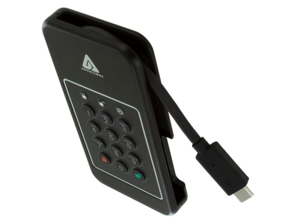 Apricorn Aegis NVX - SSD - kryptert - 2 TB - ekstern (bærbar) - NVMe - USB 3.2 Gen 2 (USB-C kontakt) - 256-bit AES-XTS - TAA-samsvar
