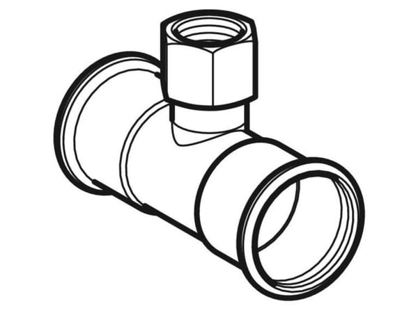 Tee fz 42-1''-42mm mf/mf t/varme