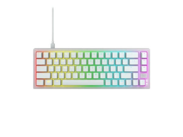 CHERRY XTRFY K5V2 - Tastatur - 65% - compact - belyst - QWERTY - USA - tastsvitsj: CHERRY MX2A Rød (hot-swappable) - hvit