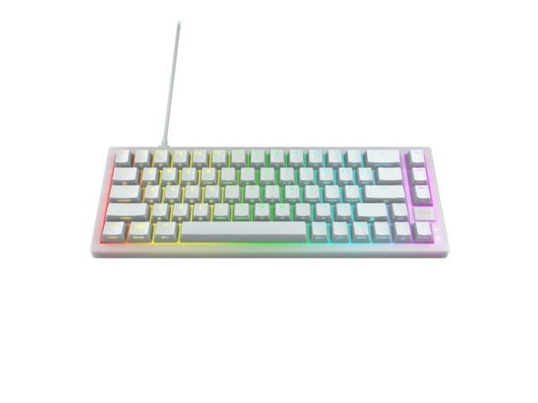 CHERRY XTRFY K5V2 - Tastatur - 65% - compact - belyst - QWERTY - USA - tastsvitsj: CHERRY MX2A Rød (hot-swappable) - hvit