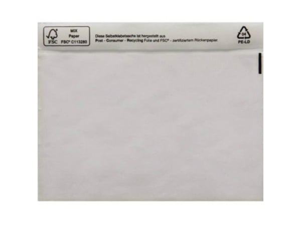 HEAD dokumentlomme 161034500 C5 transparent med selvklebende 250 stk
