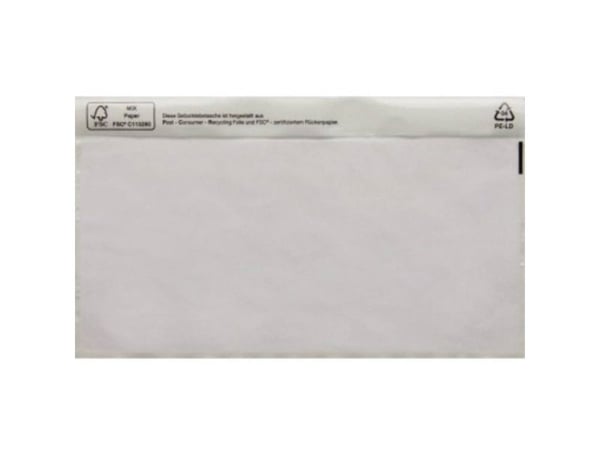 HEAD dokumentlomme 161141100 lang transparent med selvklebing 250 stk