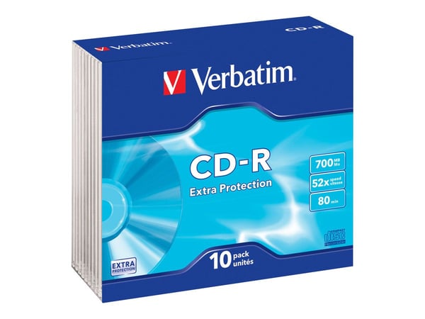 Verbatim - 10 x CD-R - 700 MB (80 min) 52x - smalt cover