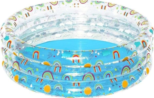 Bestway 51045, Uppblåsbar pool, 445 l, Rund, Vinyl, Transparent