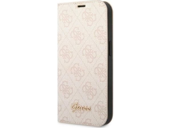 Guess GUBKP14XHG4SHP fodral till iPhone 14 Pro Max 6.7" - rosa / rosa bok 4G Vintage Gold-logga Guess GUBKP14XHG4SHP fodral till iPhone 14 Pro Max 6.7" - rosa / rosa bok 4G Vintage Gold-logga