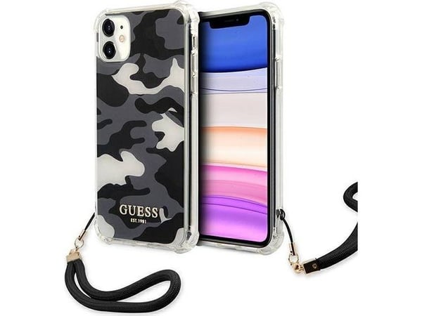 Guess GUHCN61KSARBK iPhone 11 6,1" / Xr hardt deksel svart/svart camo (Camo Collection)