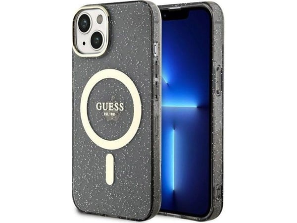 Guess GUHMP14MHCMCGK kovakotelo med Glitter Gold MagSafe til iPhone 14 Plus 6.7" - lajittelu / lajittelu