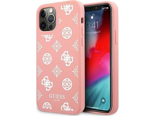 Guess GUHCP12LLSPEWPI iPhone 12 Pro Max 6,7" rózowy/pink hard case Peony Collection